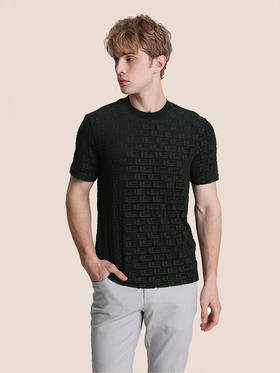 callisto深绿棉混纺短袖T恤 STTSS131Y