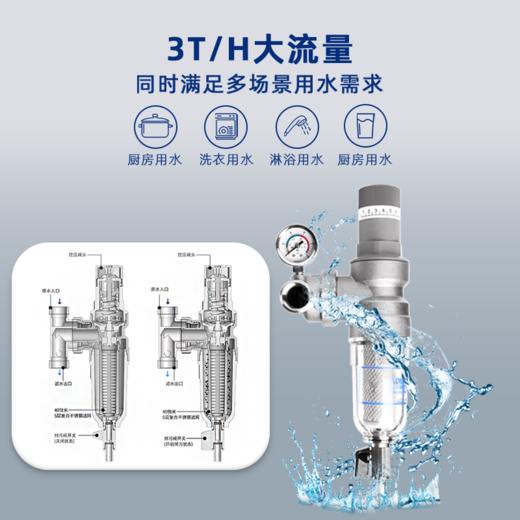 艾可丽阿瑞斯3前置过滤器家用不锈钢水龙头自来水直冲型净化器 商品图1
