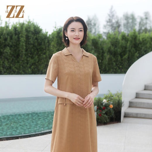 佐尔美夏季新款 国风气质桑蚕丝中长连衣裙女E32LS72 商品图1