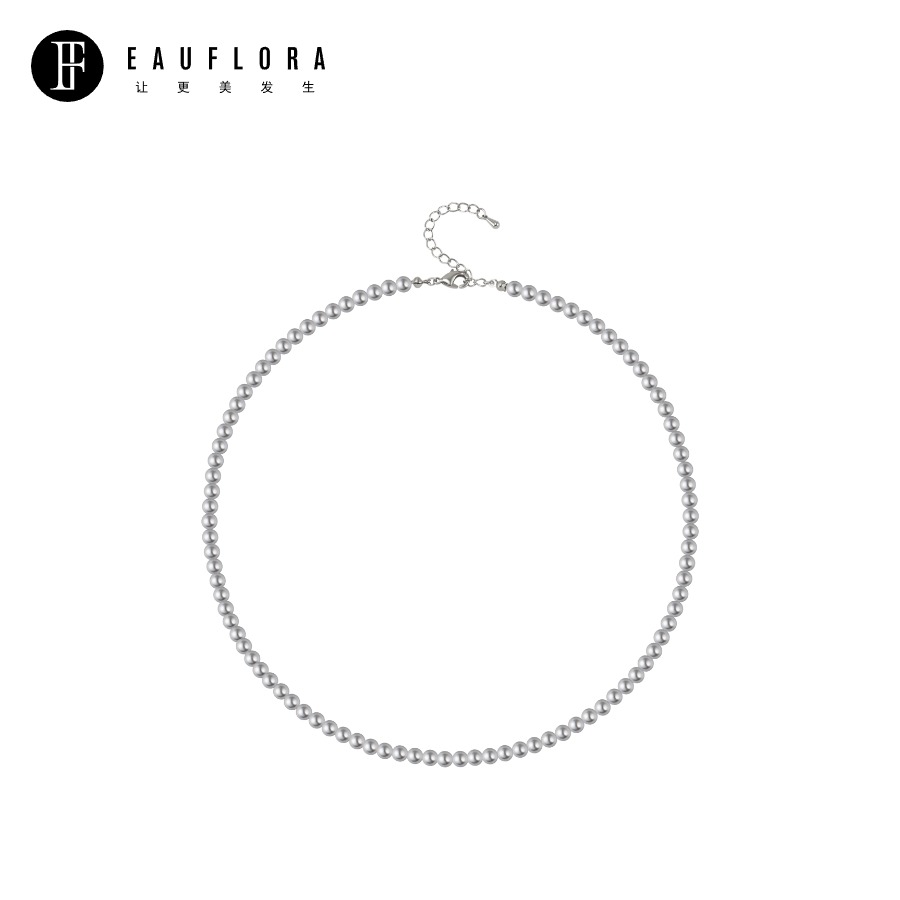 『流光』高级感仿灰珍珠项链-4MM