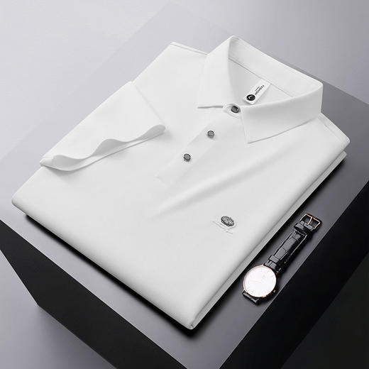 【商务高端短袖POLO衫】男士免烫弹力垂感华夫格T恤 上衣潮流 父亲节 商品图2