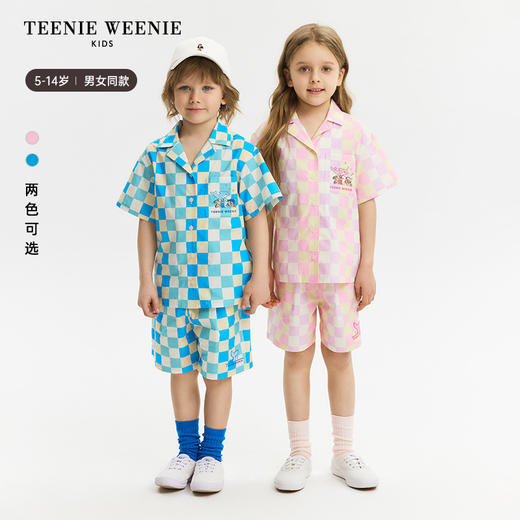 TeenieWeenie Kids小熊童装夏男女童纯棉混色宽松格纹套装TKYA246571N 商品图10