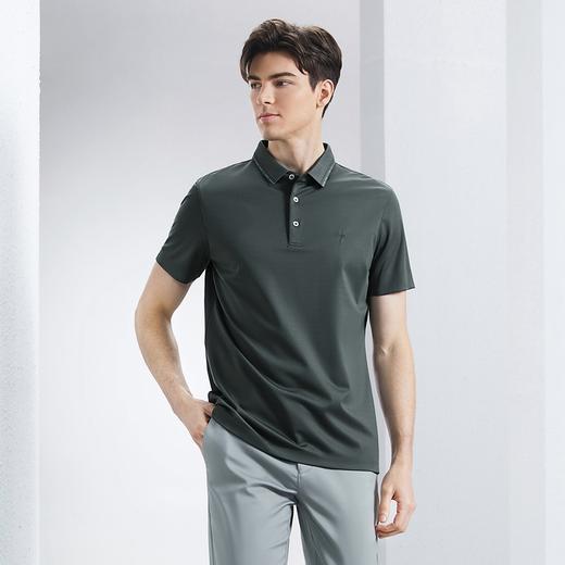 【含桑蚕丝】柒牌polo衫短袖男2024夏季新款通勤商务休闲翻领T恤	126T71280 商品图1