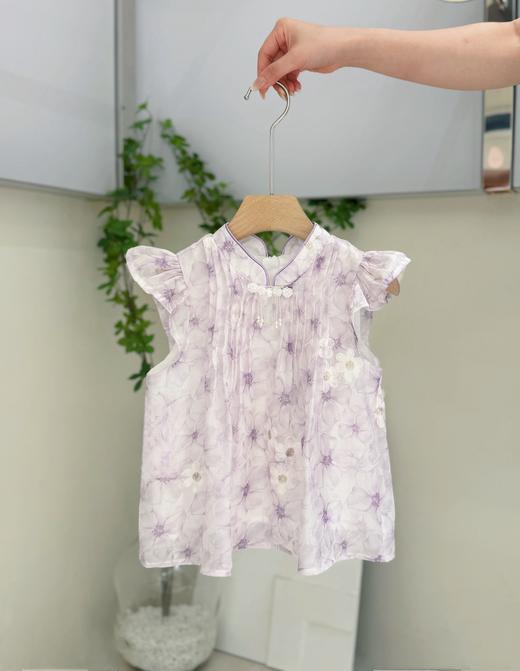 紫飞飞袖小花上衣 商品图6