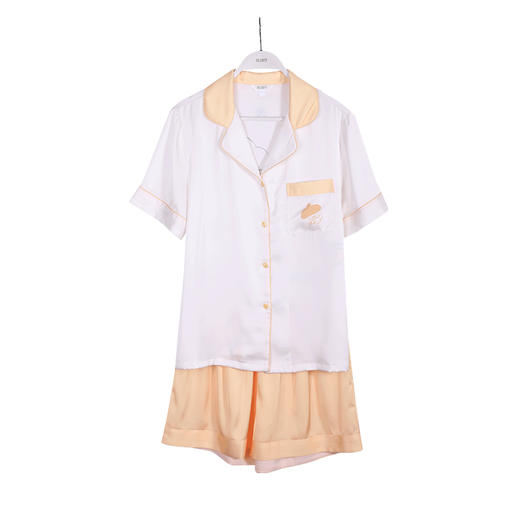 美季美优女士丝质撞色印花短袖套装J420505 商品图4