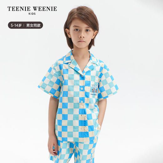 TeenieWeenie Kids小熊童装夏男女童纯棉混色宽松格纹套装TKYA246571N 商品图1