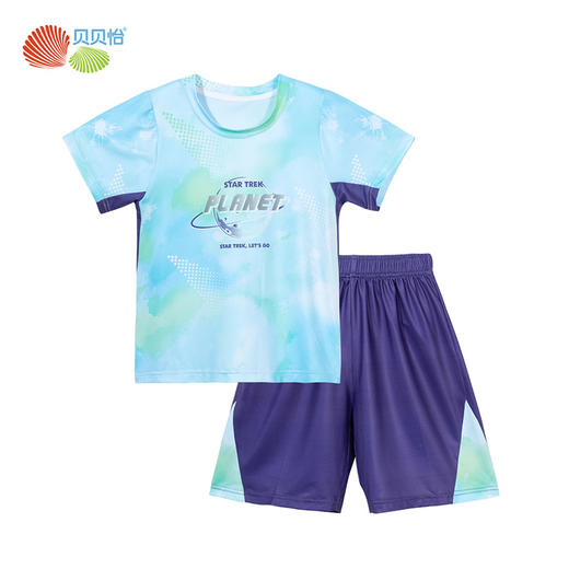 贝贝怡男童套装儿童短袖T恤夏装新款速干套装 商品图2
