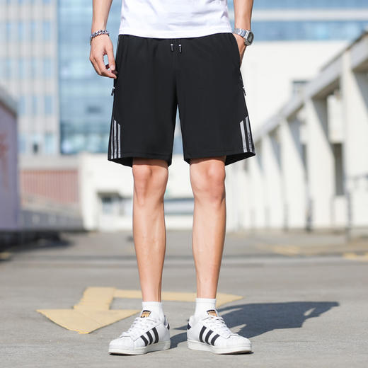 【冰丝短裤】【DSK】大依优型大码冰丝弹力五分裤短裤大号加肥加大夏季薄款松紧腰宽松运动短裤透气 商品图1