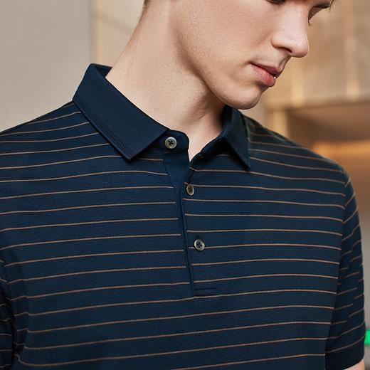 【特价】【高端系列】柒牌男装条纹短袖POLO衫男夏季新款商务百搭翻领上衣	126T71020 商品图2