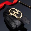 父亲节礼物【礼盒合金字母皮带男】自动扣牛皮压花腰带 休闲商务裤配饰 商品缩略图1
