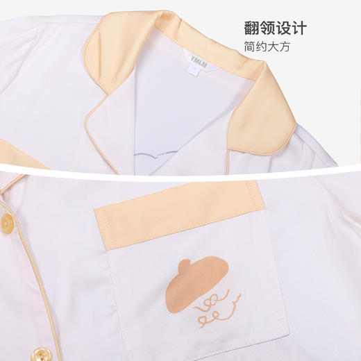 美季美优女士丝质撞色印花短袖套装J420505 商品图3