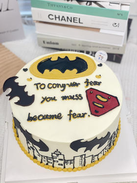 手绘超人蝙蝠侠奶油蛋糕 下单前请仔细阅读商品详情