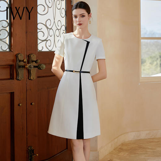 IWY/高级感西装连衣裙女黑白接拼职业装西服裙通勤面试教师工作服Q01141-W 商品图0