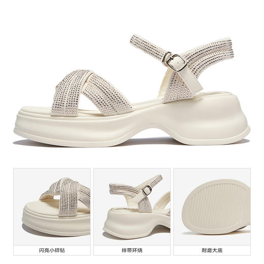 星期六亮钻条带休闲厚底凉鞋SSC211528W 商品图9
