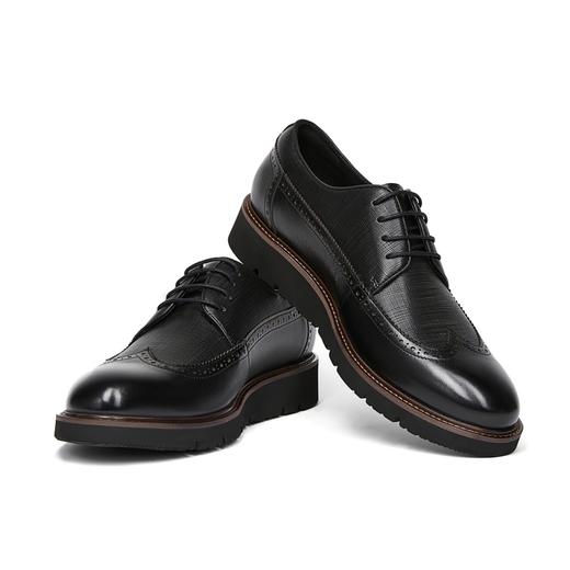 柒牌商务休闲皮鞋男2024新款男鞋真皮百搭舒适黑色低帮男士商务鞋	126X70360 商品图1