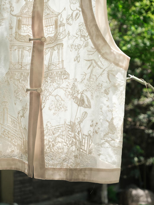 微瑕秒杀 |盛唐婧 |桑蚕丝真丝绡短款马甲-白色[特价品](特殊商品不退不换) 商品图5