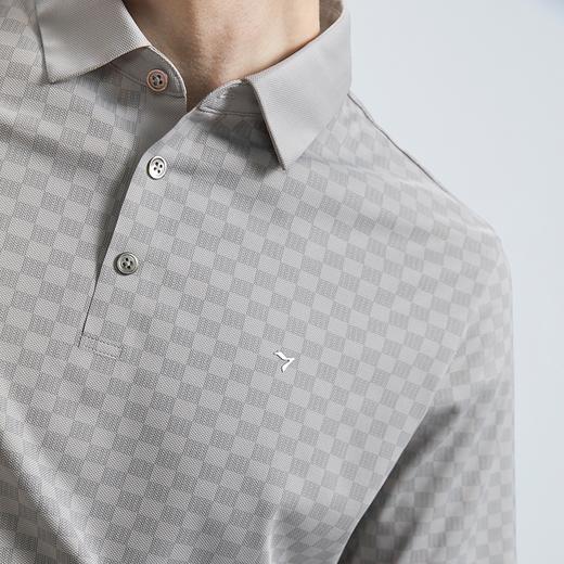 柒牌polo衫短袖男2024夏季新款格纹印花时尚青年休闲翻领T恤上衣	126T70810 商品图2