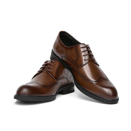 柒牌男鞋商务正装男士皮鞋2024新款真皮圆头新郎结婚英伦风西装鞋	126X70320 商品图1