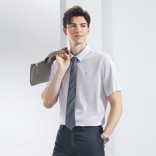 【含竹纤维】柒牌格子短袖衬衫男士2024夏季新款中年商务休闲衬衣	126A70410 商品图1