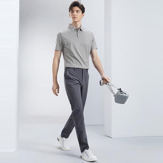 柒牌polo衫短袖男2024夏季新款格纹印花时尚青年休闲翻领T恤上衣	126T70810 商品图3