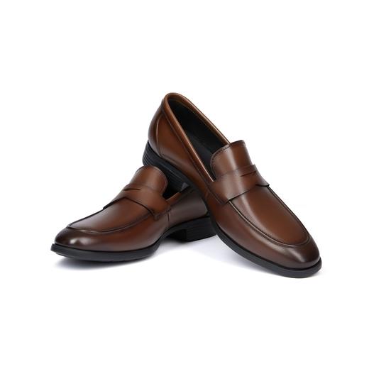 柒牌男士皮鞋2024新款英伦风正装男士真皮商务一脚蹬套脚懒人鞋子	126X70370 商品图1