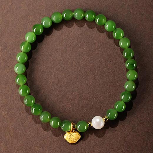 【经典】福运如意和田碧玉手串 颗颗优选 清雅高洁 商品图0