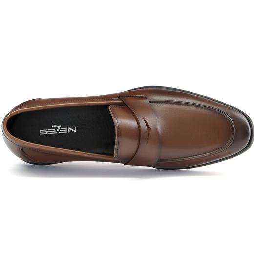 柒牌男士皮鞋2024新款英伦风正装男士真皮商务一脚蹬套脚懒人鞋子	126X70370 商品图3