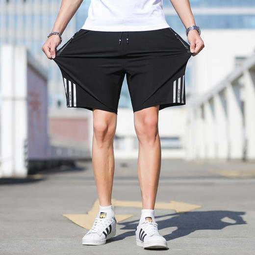 【冰丝短裤】【DSK】大依优型大码冰丝弹力五分裤短裤大号加肥加大夏季薄款松紧腰宽松运动短裤透气 商品图3