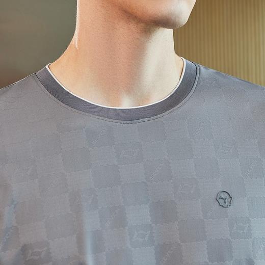 【高端系列】柒牌棋盘格提花短袖T恤男2024夏季新款时尚休闲上衣	126T72310 商品图2