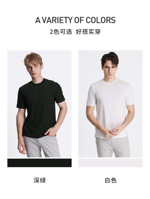 callisto深绿棉混纺短袖T恤 STTSS131Y 商品图1