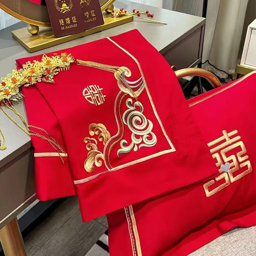 悠梦嘉居床裙款婚庆四件套 商品图5