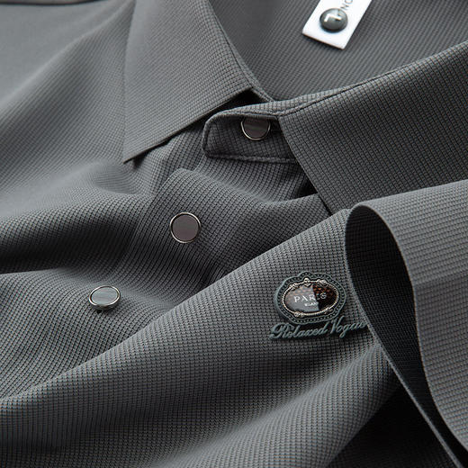 【商务高端短袖POLO衫】男士免烫弹力垂感华夫格T恤 上衣潮流 父亲节 商品图6