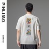 PINLI品立夏季新款贴布印花短袖T恤男士潮流时尚休闲宽松上衣B242111116 商品缩略图1