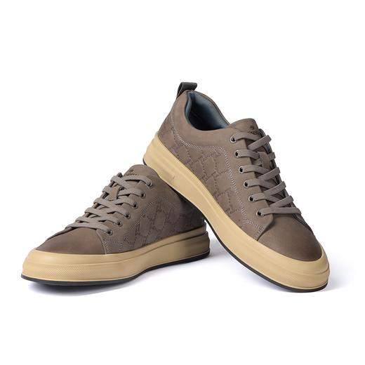 柒牌男士板鞋男2024秋季新款低帮真皮男鞋时尚百搭圆头系带休闲鞋	127X70020 商品图1