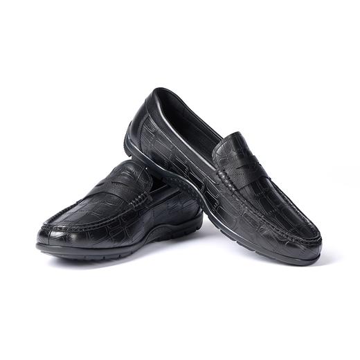 柒牌商务休闲皮鞋男真皮透气四季款百搭软面一脚蹬男士黑色懒人鞋	127X70190 商品图1