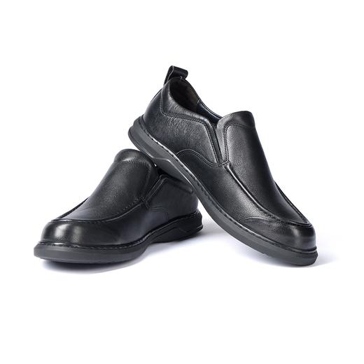 柒牌男士商务休闲皮鞋2025秋季新款真皮透气一脚蹬黑色软面懒人鞋	127X70170 商品图1