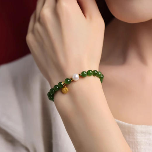 【经典】福运如意和田碧玉手串 颗颗优选 清雅高洁 商品图2