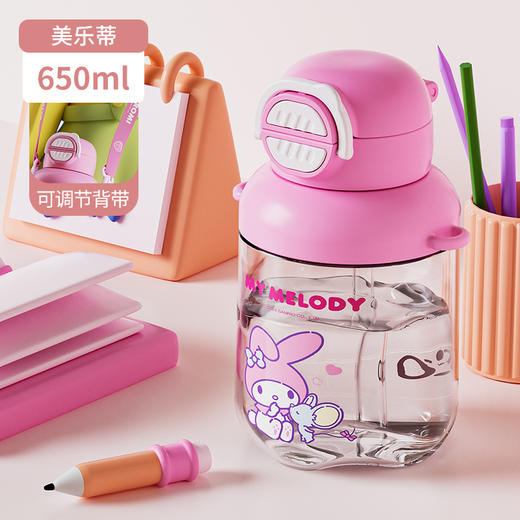 泰福高三丽鸥酷洛米儿童水杯夏天大容量双饮吸管杯 商品图1