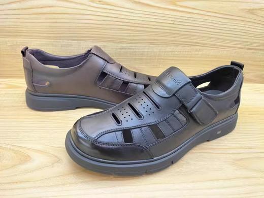 豪行正品2023夏季新款男鞋13262358纯皮简约商务正装透气皮鞋凉鞋 商品图4