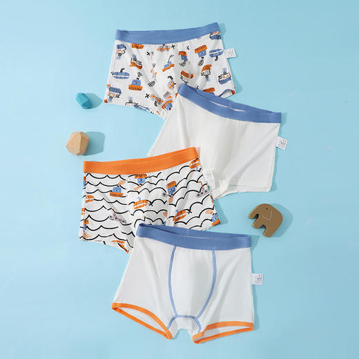 男童莫代尔内裤A类抑菌少年平角裤中大童小童男孩四角儿童内裤男 商品图3