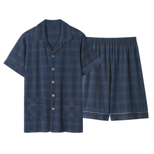 【中老年睡衣】夏季薄款男士短袖 纯棉中年爸爸休闲宽松大码家居服套装 父亲节 商品图4