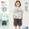 贝贝怡童装男童纯棉套装三件套2024夏季新款中国风背心t恤五分裤 商品缩略图0