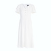 EITIE爱特爱夏季新款文艺风V领收腰白色气质优雅长裙连衣裙B2407354 商品缩略图5