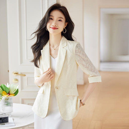 雀说新款夏季时尚法式高级感休闲薄款修身西服防晒衣AL3915 商品图1