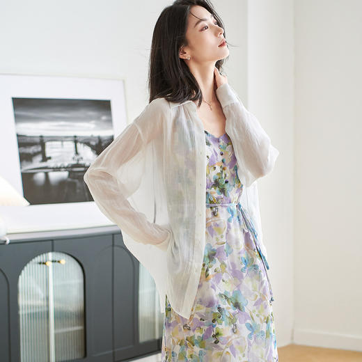 【天丝苎麻衬衫】米思阳2025夏季新款休闲简约衬衫时尚百搭开衫Polo领上衣2234 商品图2