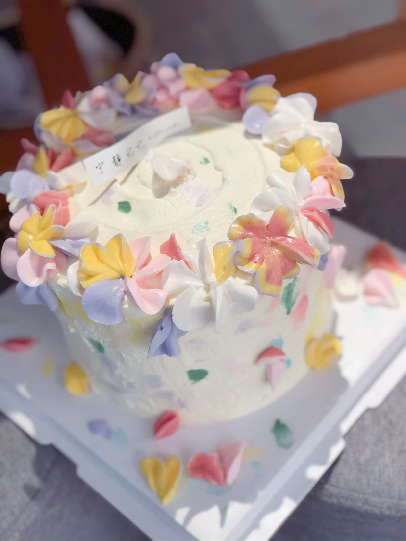 小清新奶油花蛋糕 下单前请仔细阅读商品详情