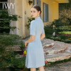 IWY/天蓝色西装连衣裙女气质中长款不规则西装裙浅色美容院工作服Q1132 商品缩略图3