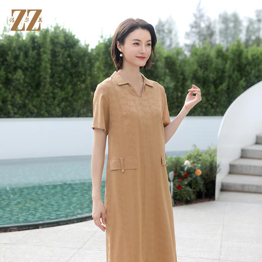 佐尔美夏季新款 国风气质桑蚕丝中长连衣裙女E32LS72 商品图2