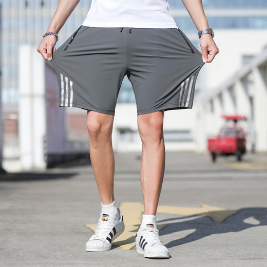 【冰丝短裤】【DSK】大依优型大码冰丝弹力五分裤短裤大号加肥加大夏季薄款松紧腰宽松运动短裤透气 商品图5