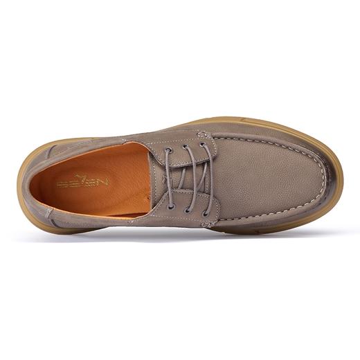 柒牌男士休闲鞋2024秋季新款真皮透气英伦风圆头系带时尚百搭男鞋	127X70010 商品图3